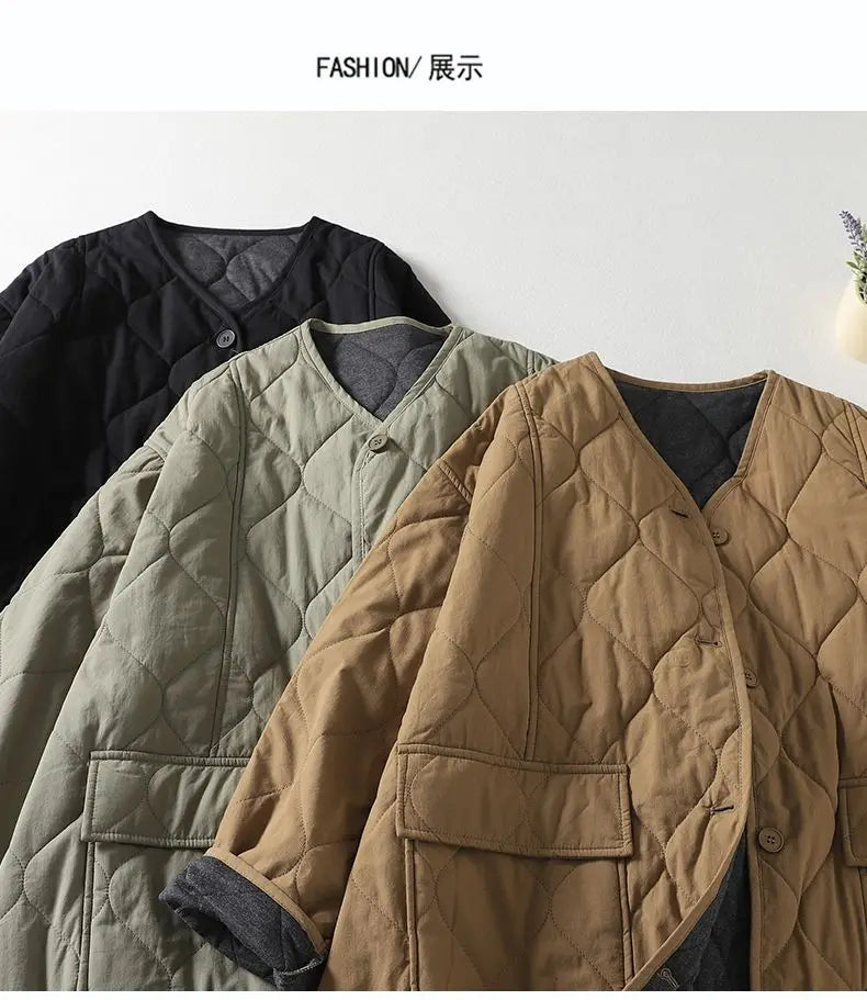 Oversized Women Parkas Overcoat New  Autumn Winter Lightweight Down Cotton Jacket Female Long Warm Padded Jacket Single-breasted