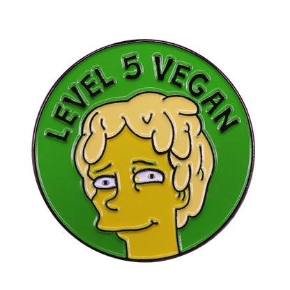 Vegan Enamel Pin Hamburger Broccoli Carrot Pussy Vegetarian Vegetables Badge Cartoon Brooch