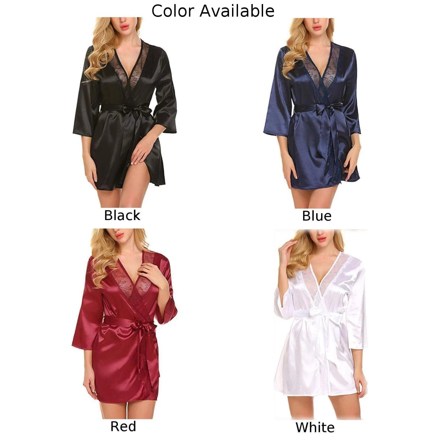 Women Satin Comfy Silky Robes Summer Wrap Dressing Gown Bathrobe Nightgown Pajamas Dress Sexy Women Clothes