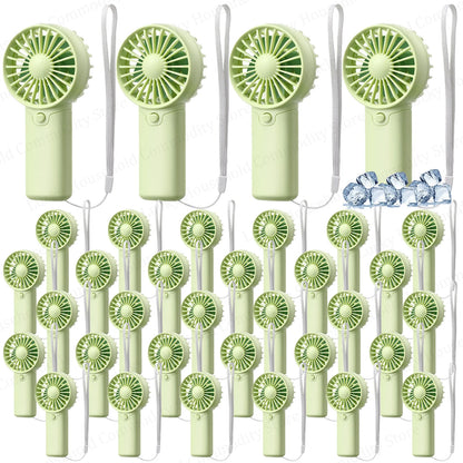 12-120PCS Portable Handheld Fan Bulk Wedding Fans for Guest Mini Handheld Fan Battery Powered Fans with Thank You Cards