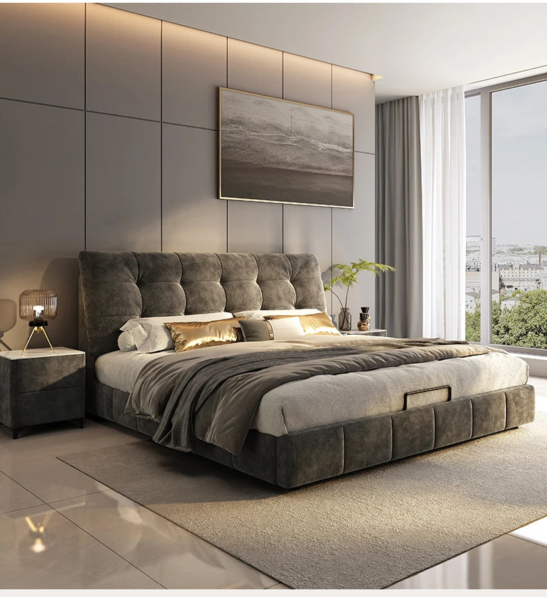 King Size Queen Double Beds Base Frame With Head Board Luxury Daybed Full Size 180x200 Double Bed Twin Home Bedroom Furniture