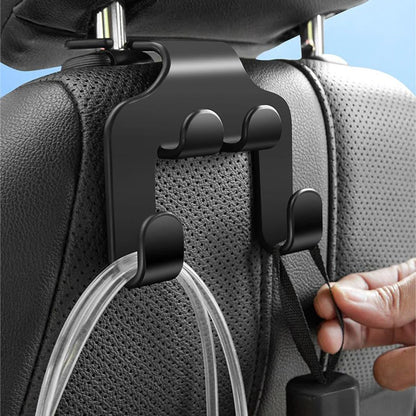 Car Seat Headrest Hook Hanger Black Storage Organizer Universal For Handbag Purse Coat Fit Universal Vehicle Car Holder