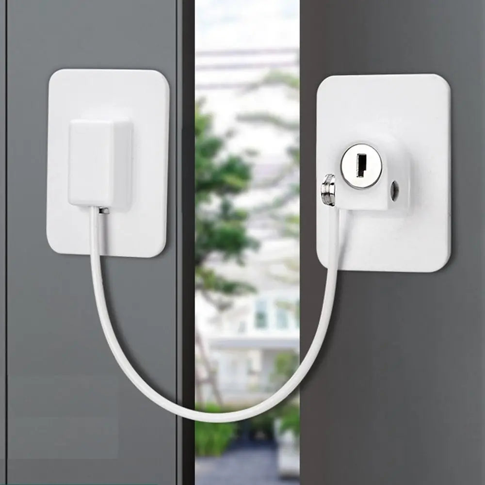 Self Adhesive Cabinet Lock Window Safety Lock Child Safety Cable Lock Cable Restrictor Lock Baby Window Restrictors Cabinet Lock
