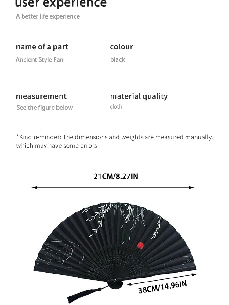 Folding Hand Fan, Retro Style Folding Fan, Birthday Gift, For Dance Performance, Decoration Props
