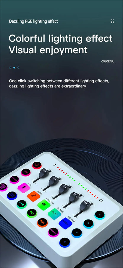 F11 Live Sound Card Streaming 5-Channel Mixer Sound Card Audio for Game Voice Podcast Live Streaming Kit Podcast Accessories Par