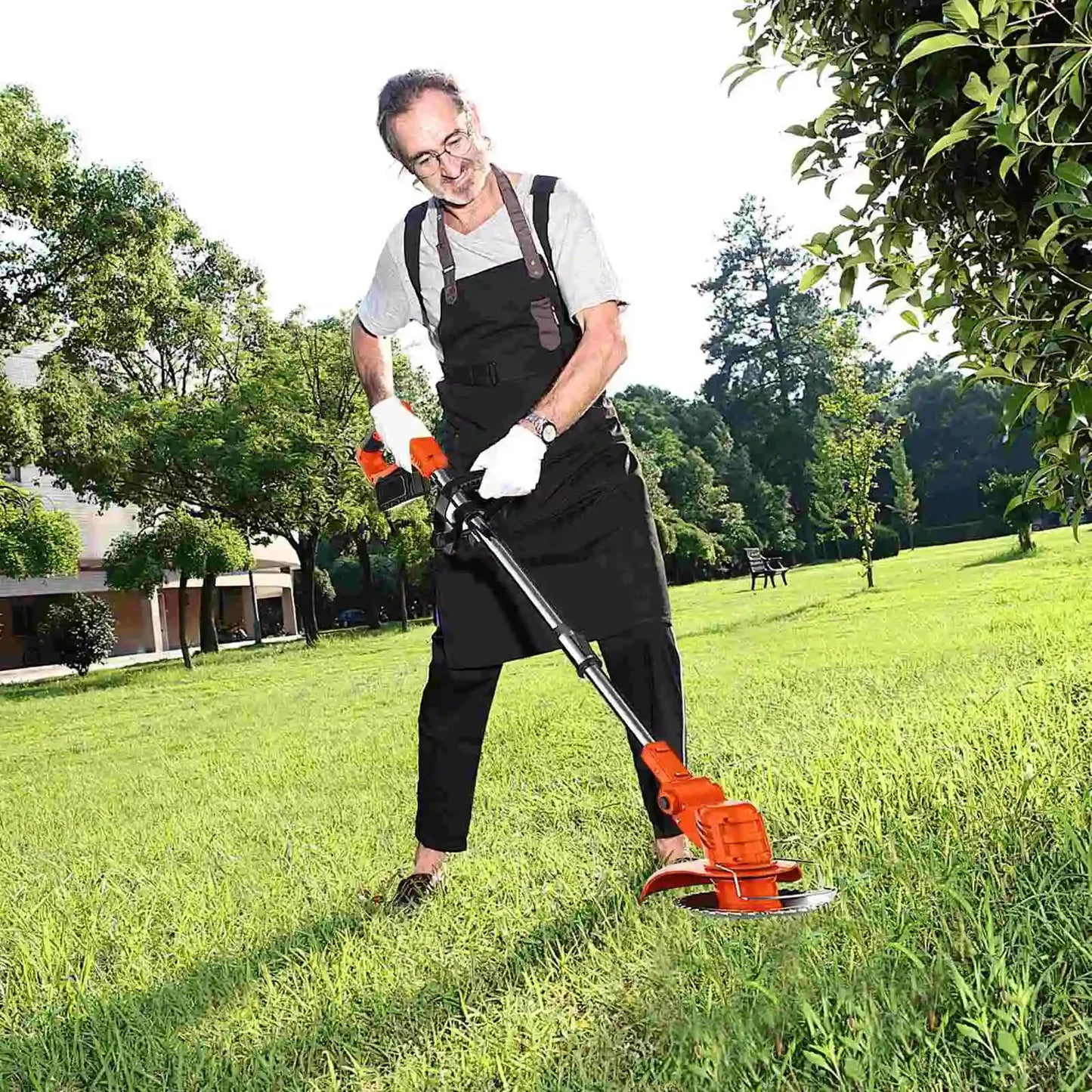 2025 new household garden electric lawn mower, lawn trimmer, automatic release rechargeable garden lawn trimmer