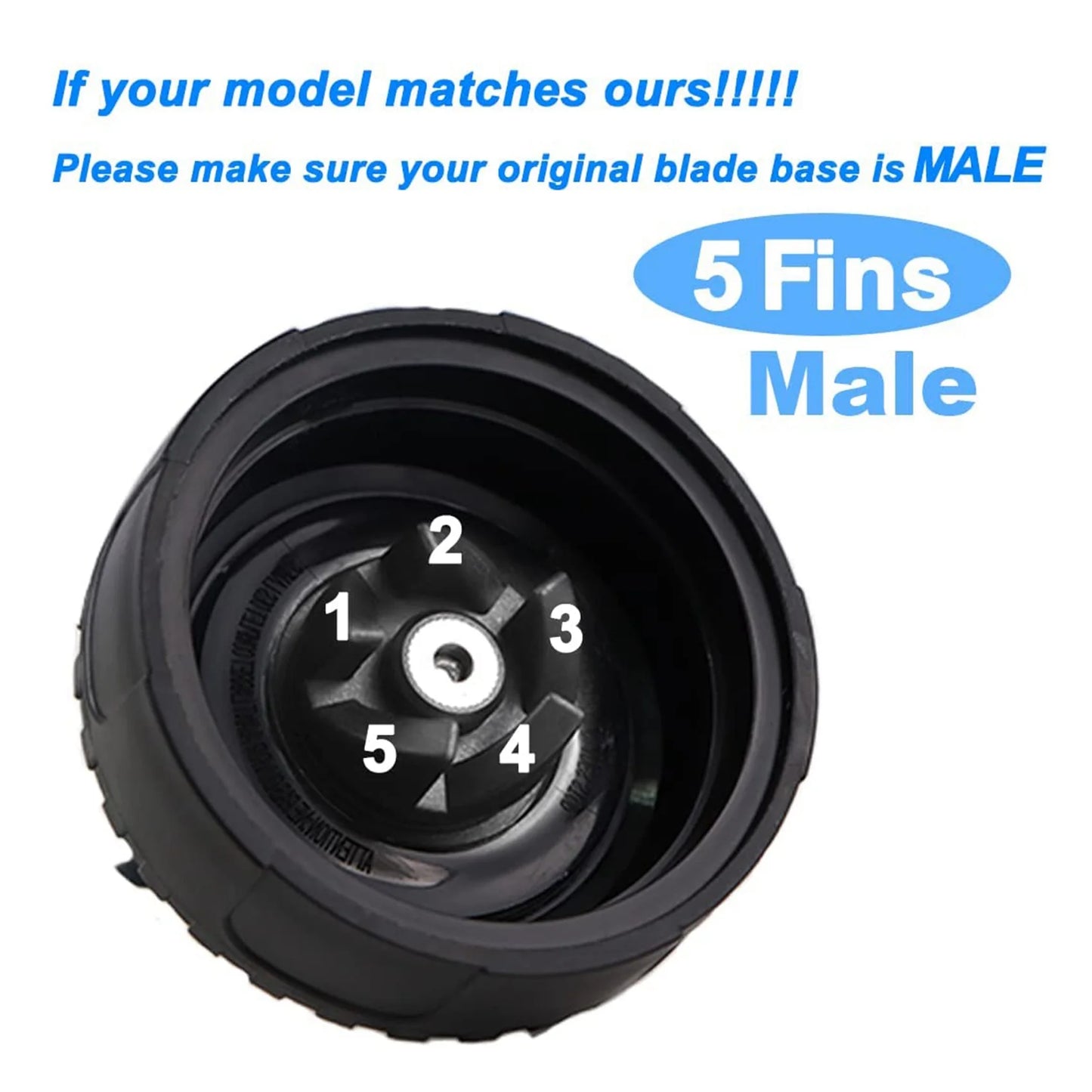 5 Fins Blender Blade for Blender QB3000, QB3000SSW-30, QB3000QR-30, QB3001SS-30, QB3000QBK, QB3004, QB3005-A07G