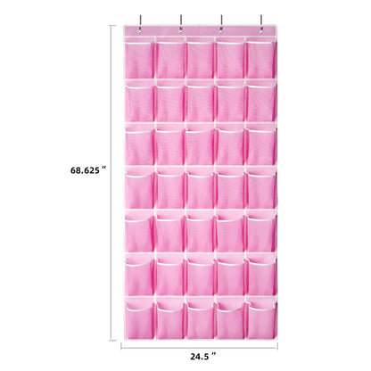 35 Pocket Wall-mounted Sundries Shoe Organiser Closet Storage Shoe Rack Mesh Pocket Clear Hanging Over The Door Shoe Organizers