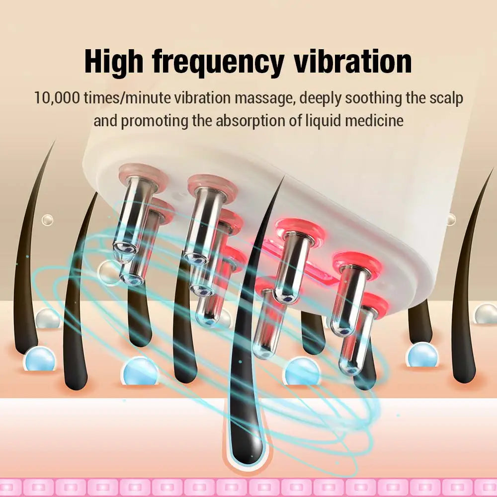 Electric Head Scalp Massager Hair Growth Oil Serum Comb Waterproof Head Scratcher Regrowth Hair Treatment With Red Light Therapy