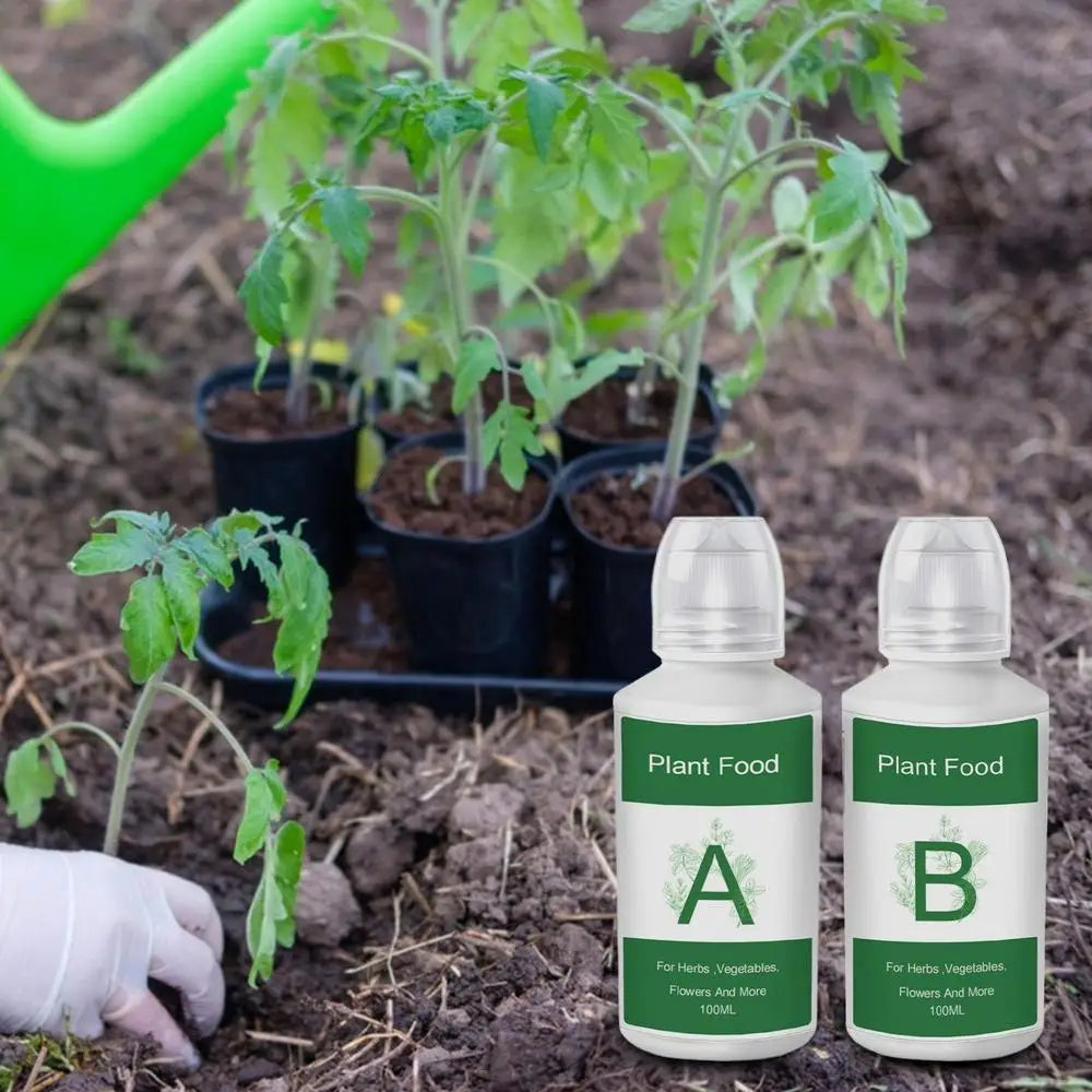 Hydroponic Nutrient Solution A&B Natural Nutrients Liquid Fertilizer Hydroponics Plant Food for Flowers Vegetables Garden Supply