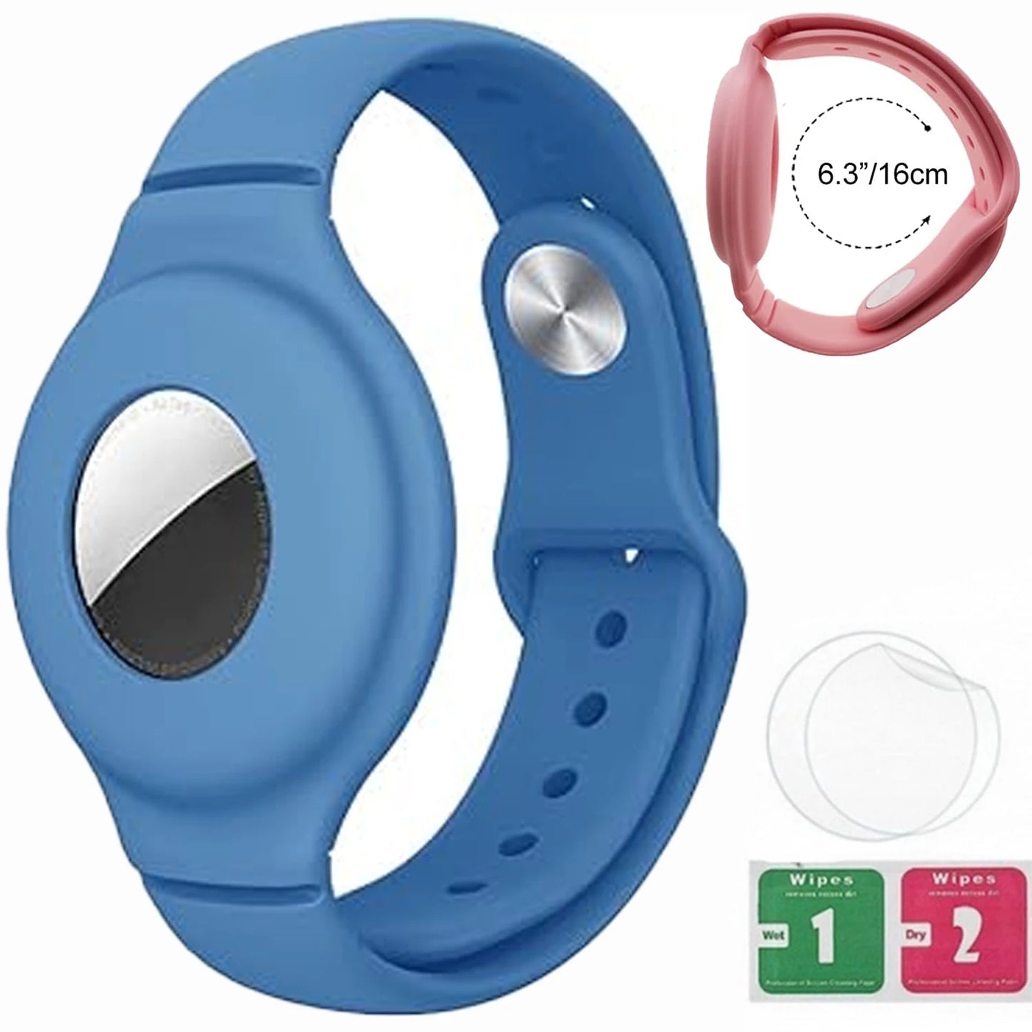 Silicone Steel Clip Compatible with Apple AirTag - Protective Silicone Clip for Tracker Protect Keychain Silicone Cover