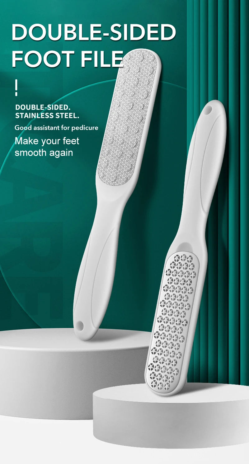 1Pcs Pedicure Tools Professional Foot Rasp Scrubber With Nail Clipper Double-Sided Dead Skin Remover File For Feet Care Spa Tool