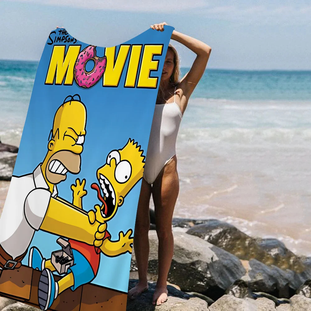 THE S-SIMPSONS Anime Cartoon Beach Towel Cute Kawaii Room Decor Bath Girls Children Hand Towels For Bathroom Shower