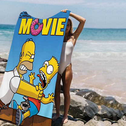 THE S-SIMPSONS Anime Cartoon Beach Towel Cute Kawaii Room Decor Bath Girls Children Hand Towels For Bathroom Shower
