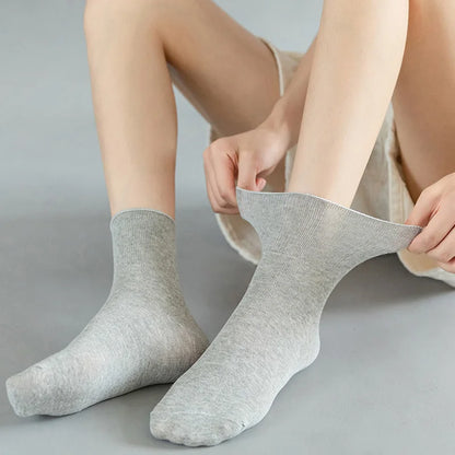 Women's 5 Pairs Quality Cotton Diabetic Middle Socks Comfortable Loose Mouth  Plus Size48,49,50 Older Men's Diabetic Socks Meias