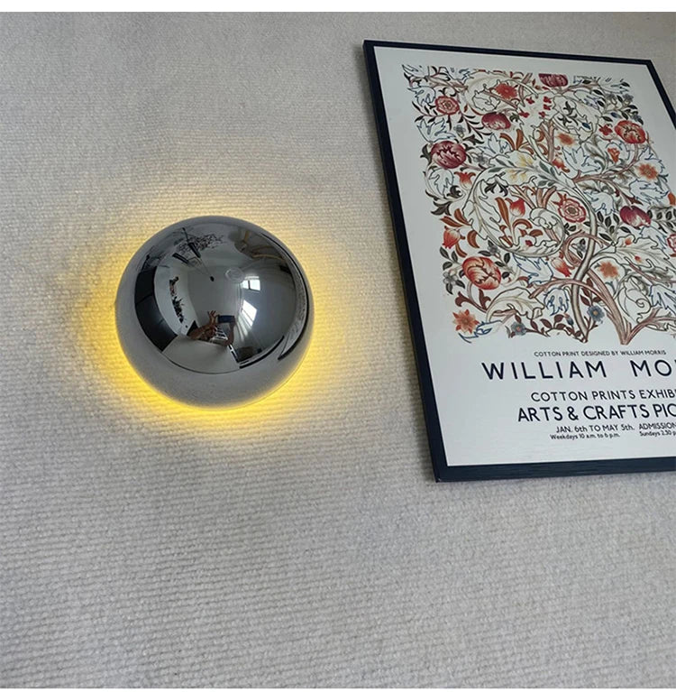 Nordic decorative gold circular wall lamp bedroom bedside living room dining room art minimalist wall mounted lamp