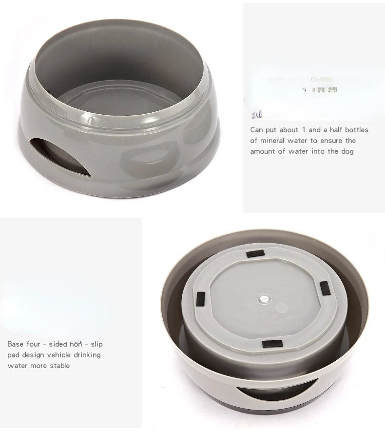 Pet Dog Bowls Floating Not Wetting Mouth Cat Bowl No Spill Drinking Water Feeder Plastic Portable Dog Bowl Support Accessories
