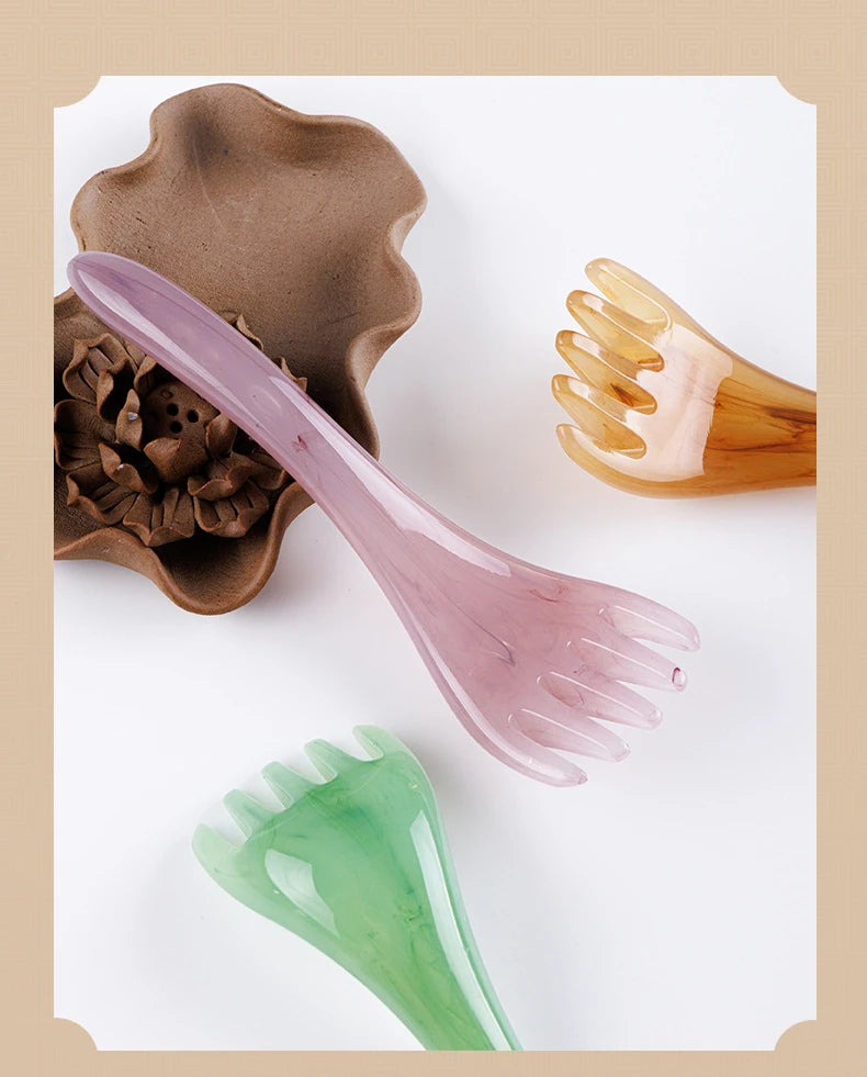 Head Massager Scalp Gua Sha for Body Neck Leg Massage Five-claw Head Scraping Stick Massage Scraping Claw Massage Visage Relax