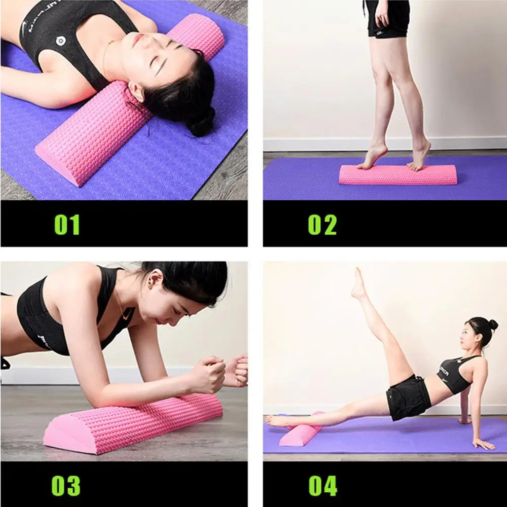 30-45cm Half Round EVA Massage Foam Roller Yoga Pilates Fitness Equipment Balance Pad Yoga Blocks With Massage Floating Point