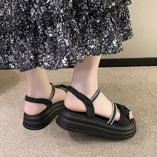 Outdoor Platform Sandals for Women New Breathable Fashion Woman Shoes Summer 2025 Comfortable Trending Pvc Designer Luxury Shoe