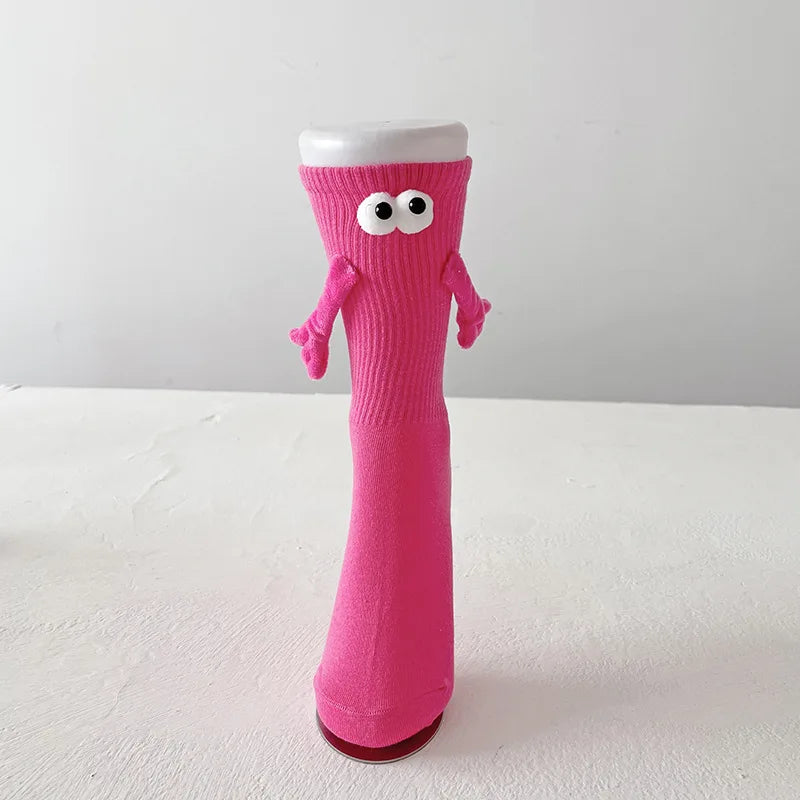 Magnetic Hand Holding Socks Dopamine Colors SocksFunny Men For Women Novelty Friendship Couples Bestie Gift Boyfriend Girlfriend