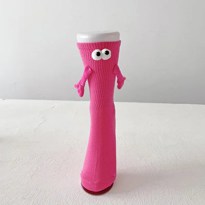 Magnetic Hand Holding Socks Dopamine Colors SocksFunny Men For Women Novelty Friendship Couples Bestie Gift Boyfriend Girlfriend