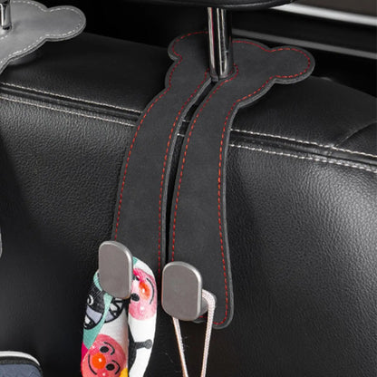 Car Seat Hooks for Headrest Leather Car Seat Headrest Double Hook Car Back Seat Headrest Hooks for Handbags