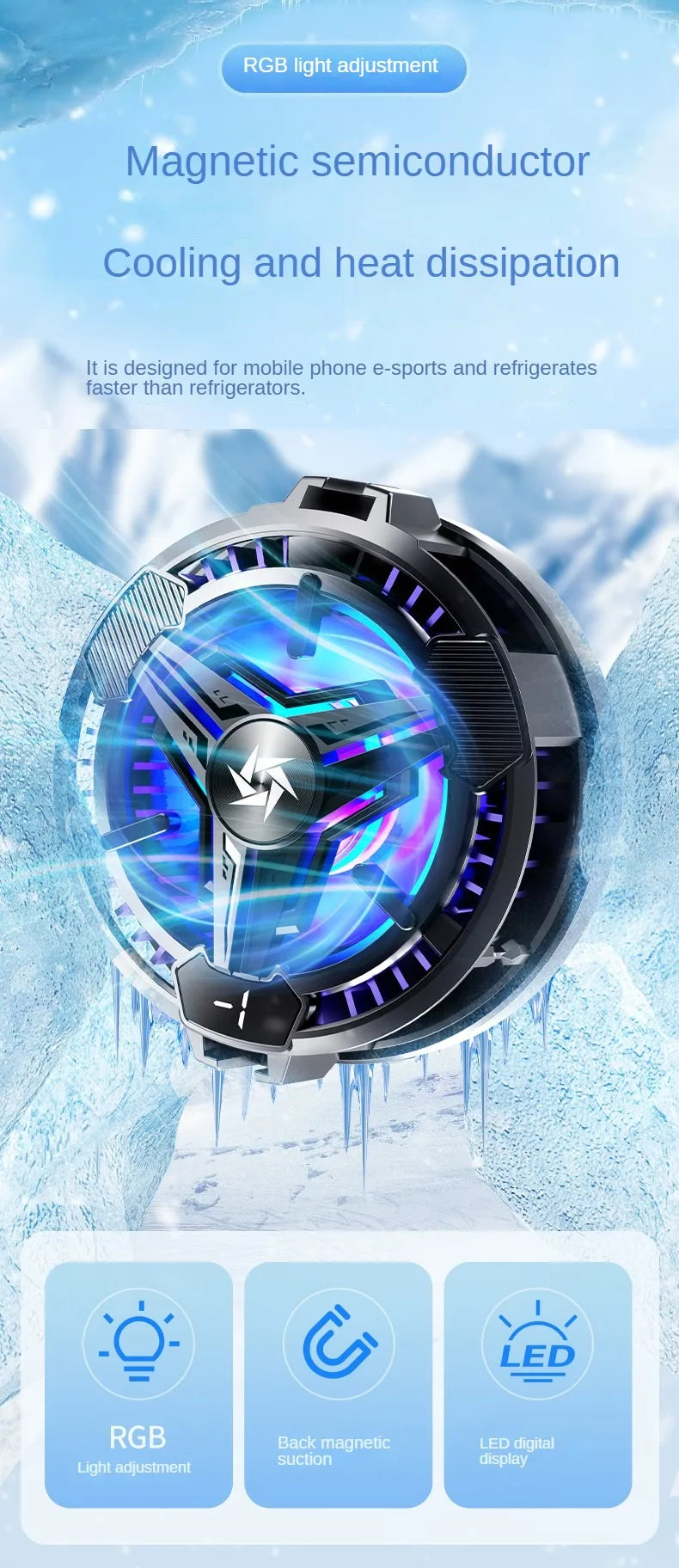 SL10 New Mobile Phone Radiator for Mobile Phone Phablet Fan Semiconductor Mobile Phone Cooler Gaming Cooler Mobile Phone