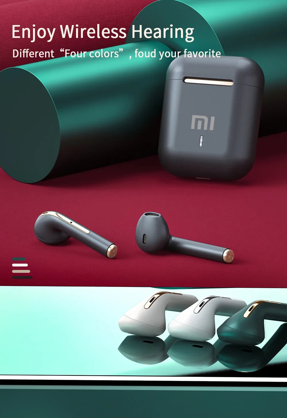 Original XIAOMI J18 Headset Wireless Earphones Bluetooth Headphones True For Stereo Sport Game TWS Earbuds In Ear With Mic Touch