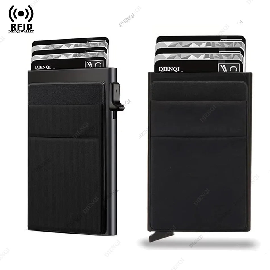 Rfid Blocking Pop Up Credit Card Holder Thin Mini Minimalist Slim Wallets Metal Cardholer Case Wallet for Men Carteras Choice