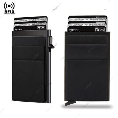 Rfid Blocking Pop Up Credit Card Holder Thin Mini Minimalist Slim Wallets Metal Cardholer Case Wallet for Men Carteras Choice