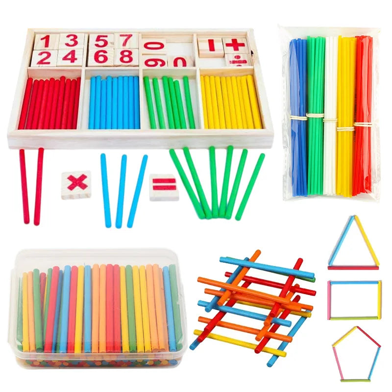Counting Sticks Wooden/Plastic Lower Grades Mathematics Teaching Tools Office Educational Supplies Students Arithmetic Tool TMZ