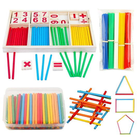 Counting Sticks Wooden/Plastic Lower Grades Mathematics Teaching Tools Office Educational Supplies Students Arithmetic Tool TMZ