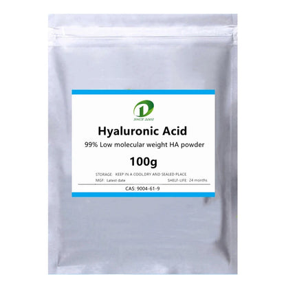 99% Hyaluronic Acid Powder,Low Molecular Weight HA (10KDa─500KDa),Skin Whitening and Moisturizing,Anti-ultraviolet,Anti Wrinkle