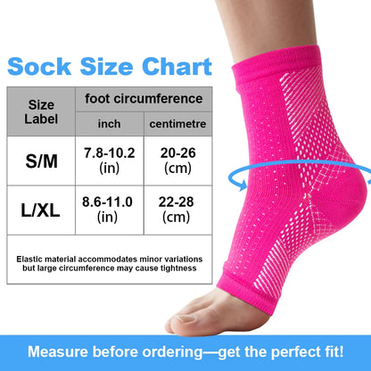 1Pair Neuropathy Socks - Compression Diabetic Toeless Foot Sleeves for Ankle Gout, Plantar Fasciitis Relief Brace for Men Women