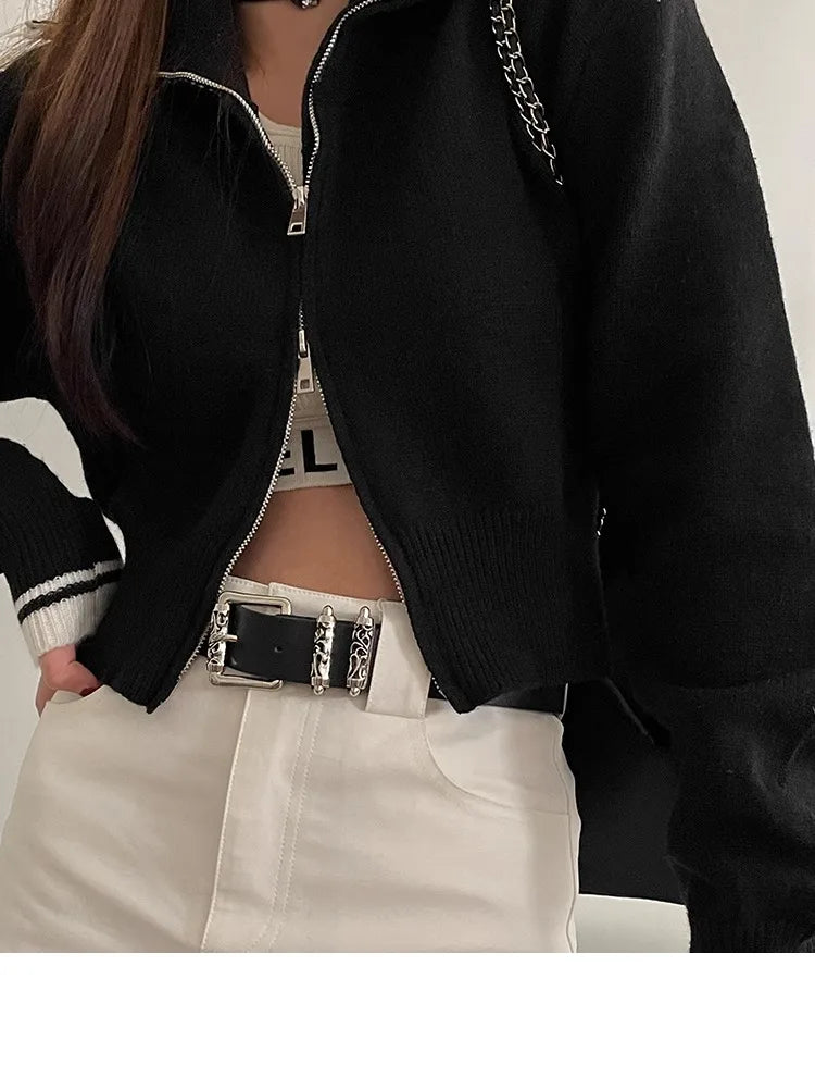 New retro Female Subculture Belt Punk Decorated Jeans Belt Personality Belt White Belt