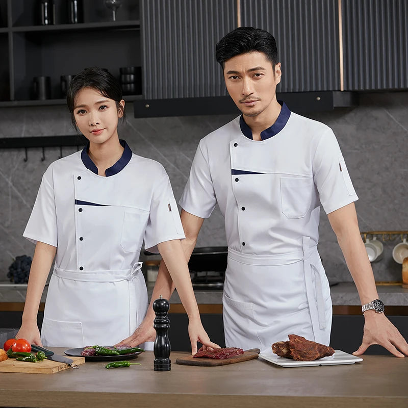 Kitchen Chef Shirts Cook Wear Hotel  Uniform Catering Cooking Clothes Chef Coat Jacket Professional Kitchen Costume Designer