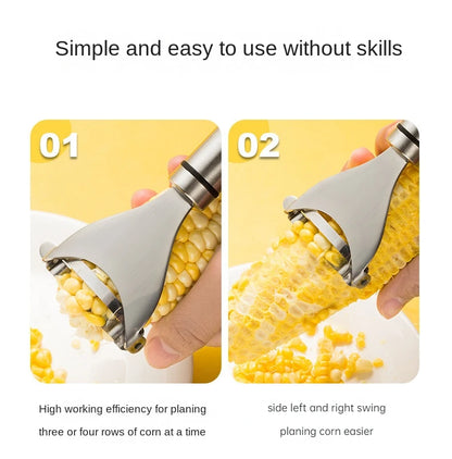 Stainless Steel Corn Peeler Corn Thresher Easy Peel Corn Stripper Handle Corn Knives Peeler Kitchen Fruit and Vegetable Tools