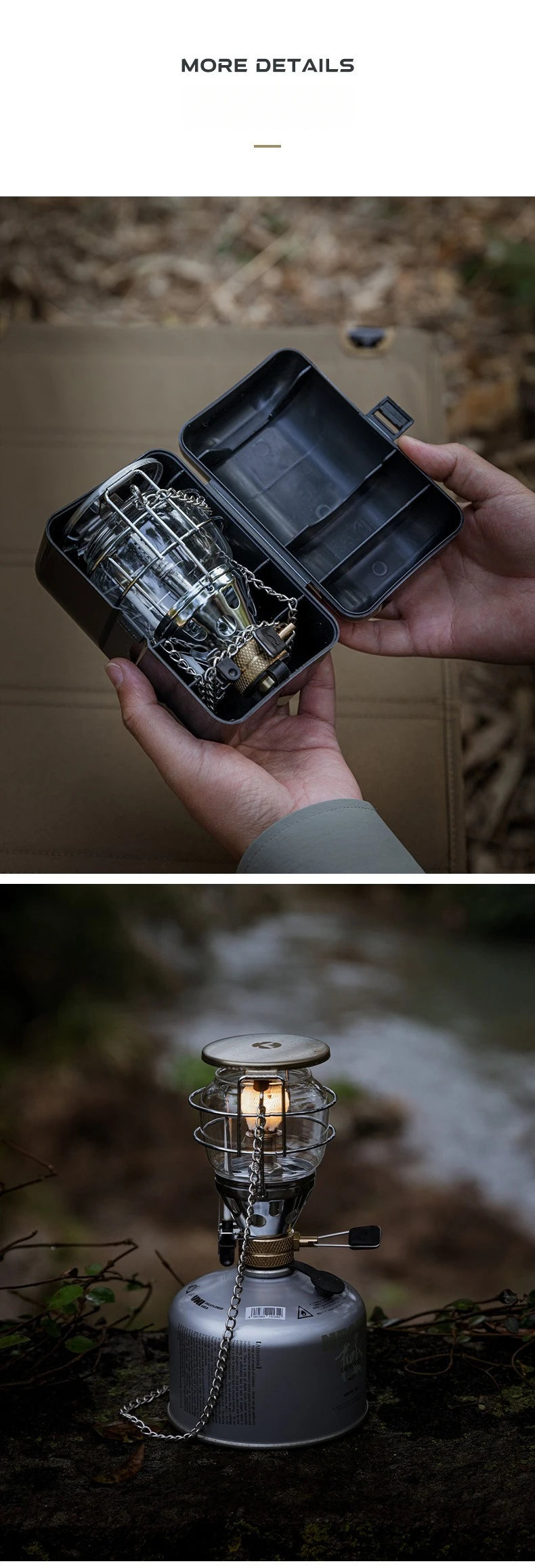 CAMPINGMOON Outdoor Lighting, Tent Light, Medium-sized Portable Small Lantern, Campsite Gas Light