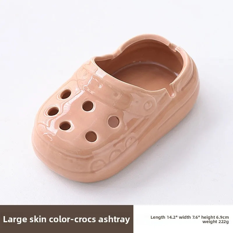 Stylish Ceramic Ashtray for Office Home Living Room Trendy Crocs Design Creative Business Gift