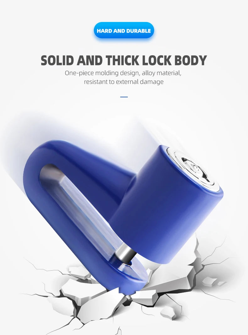 Motorcycle Lock Security Anti Theft Bicycle Motorbike Motorcycle Disc Brake Lock Theft Protection for Scooter Safety Bike Lock
