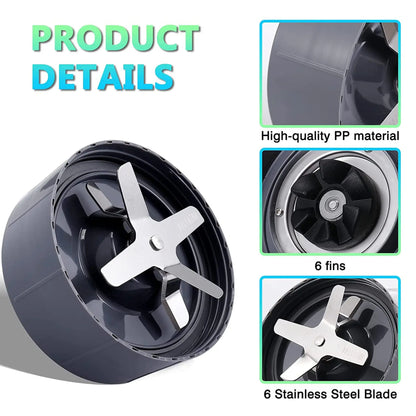 Blender Replacement Parts for NutriBullet Blenders 600W/900W/PRO - Extractor Blade & 32Oz Huge Cups & 24Oz Huge Cups XT