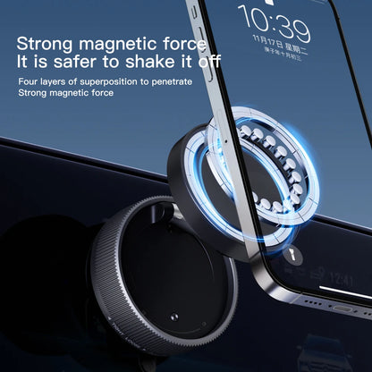 Foldable Magnetic Car Phone Mount with 360° Rotation & Vacuum Suction for Secure, Hands-Free Phone Holder