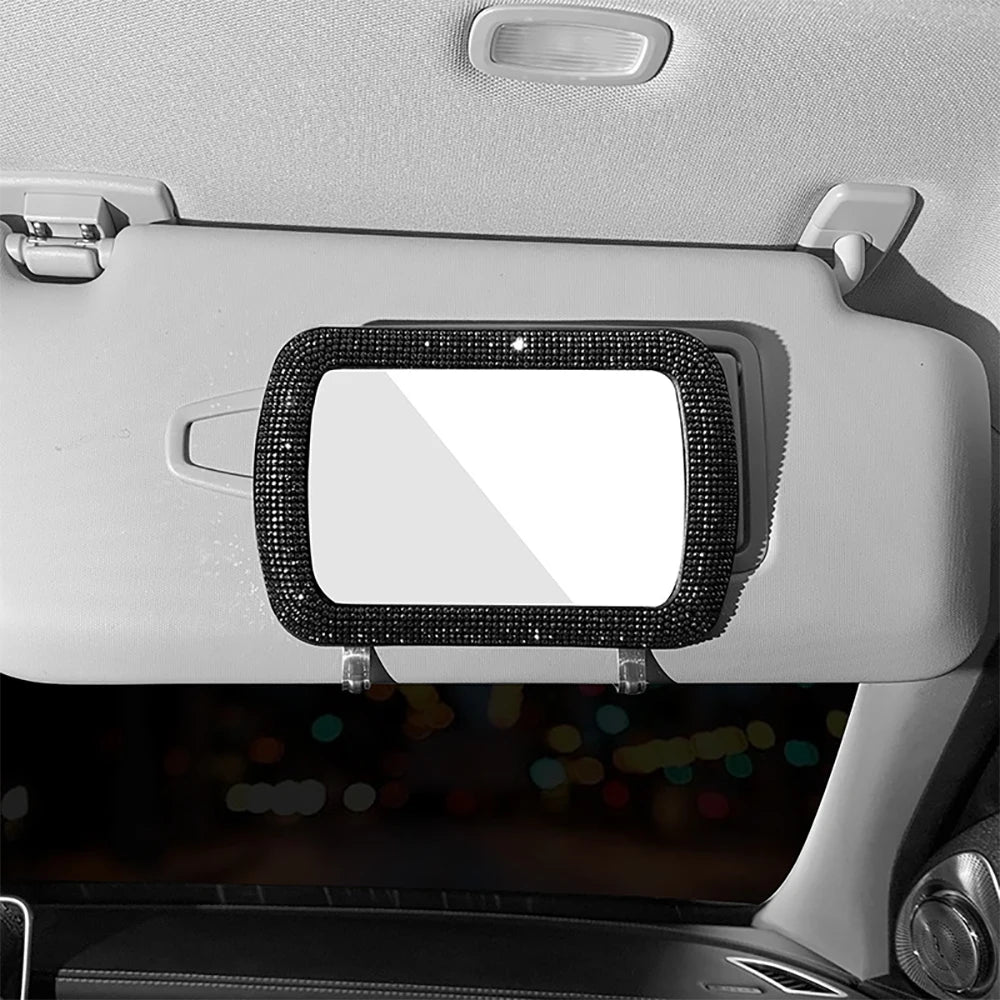 Car Sun Visor Makeup Mirror Ladies Makeup Mirror Car Decorative Mirror BlingBling Makeup Mirror Car Assessoires