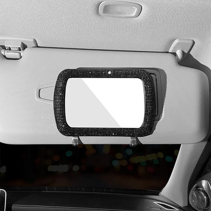 Car Sun Visor Makeup Mirror Ladies Makeup Mirror Car Decorative Mirror BlingBling Makeup Mirror Car Assessoires