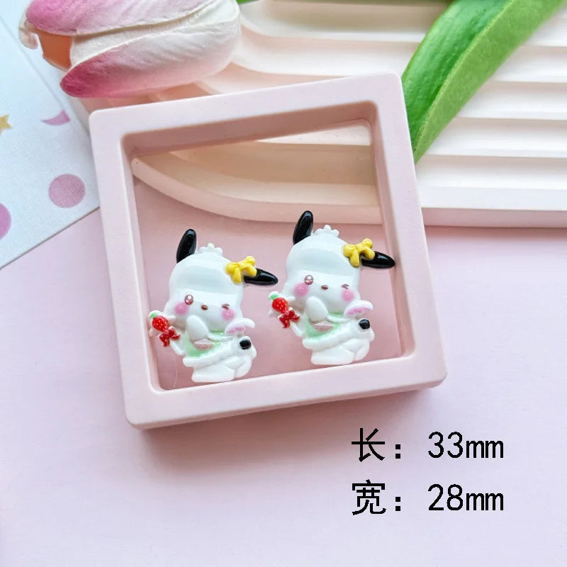 100pcs Cartoon porker Sanrio diy resin accessories accessories handmade hairpins mobile phone cases headwear supplies