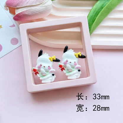 100pcs Cartoon porker Sanrio diy resin accessories accessories handmade hairpins mobile phone cases headwear supplies