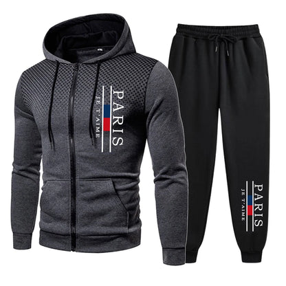 Men's Tracksuits Printing Casual Round Dot Zipper Hoodies+Jogging Pants Two Piece Set Mens Coat Sweatshirt Trend Street Clothing