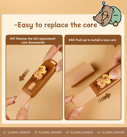 Kapibala push-pull eraser, suitable for drawing and design, office culture and educational supplies