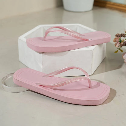 Summer Women Flip Flops casual solid color comfortable non-slip lightweight indoor outdoor beach square head EVA flat sandals